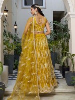 Mustard Butterfly Net Lehenga Choli